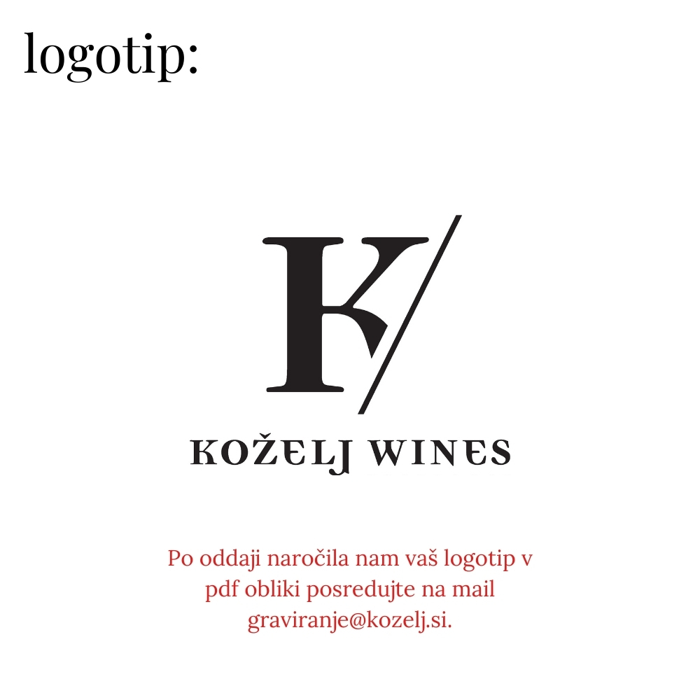 Lesena embalaža za dve steklenici z gravuro logotipa